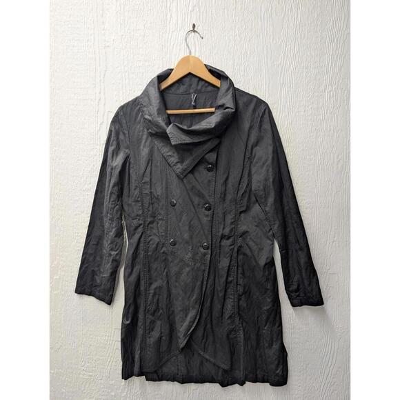 Stella Carakasi Jackets & Blazers - Stella Carakasi Black Cotton Jacket Coat Lagenlook Classic Size Medium